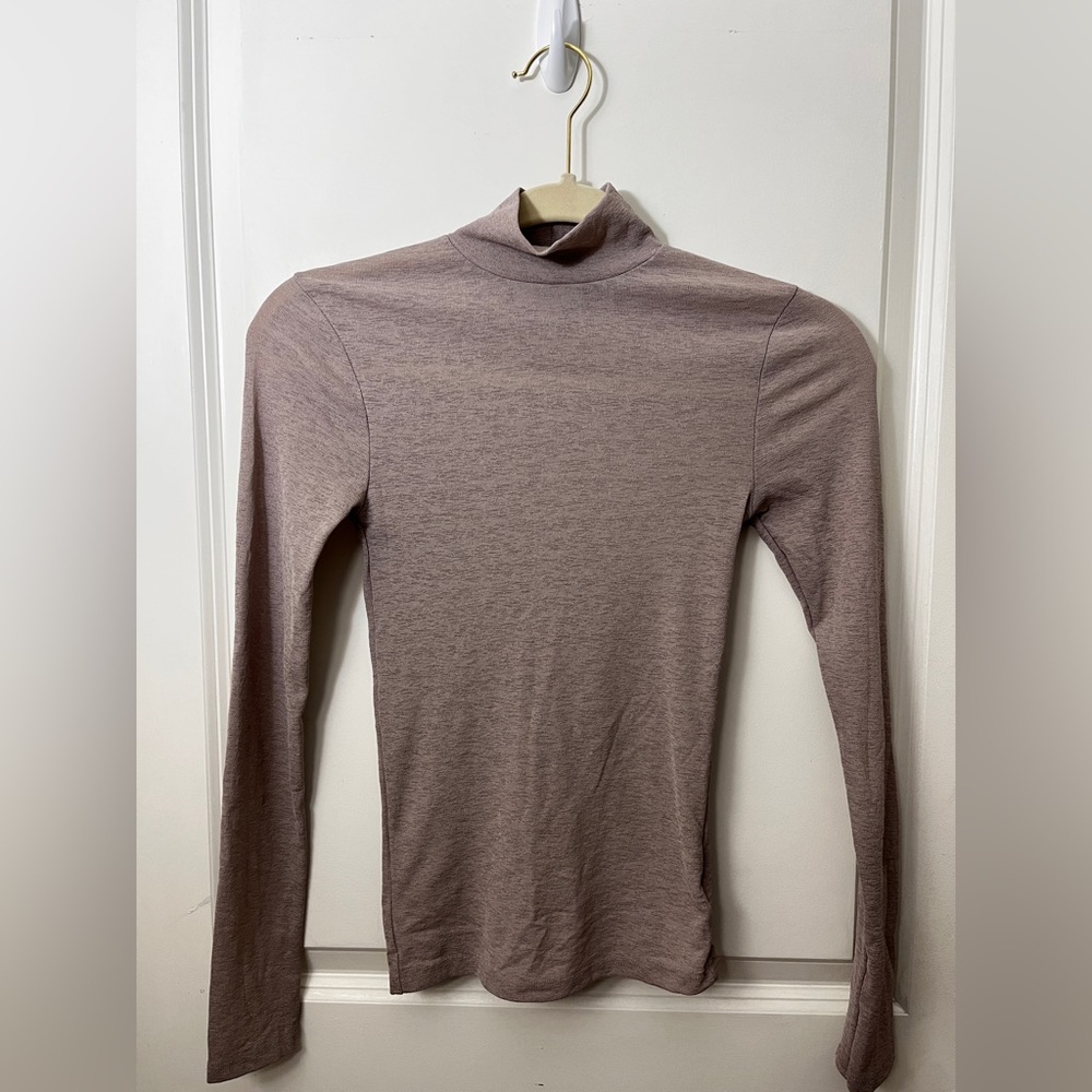 Topshop Mock Turtleneck Long Sleeve in Dusty Lilac